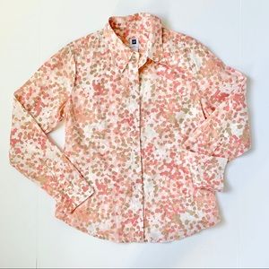 GAP Pink Bubble Long Sleeve Button Down Collar Shirt Size Medium
